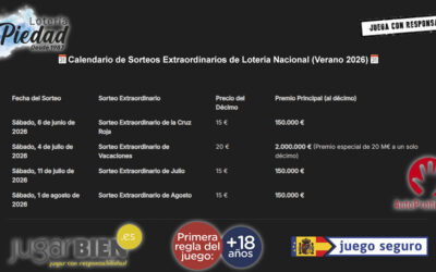 🗓️ Calendario de Sorteos Extraordinarios de Lotería Nacional (Verano 2026)
