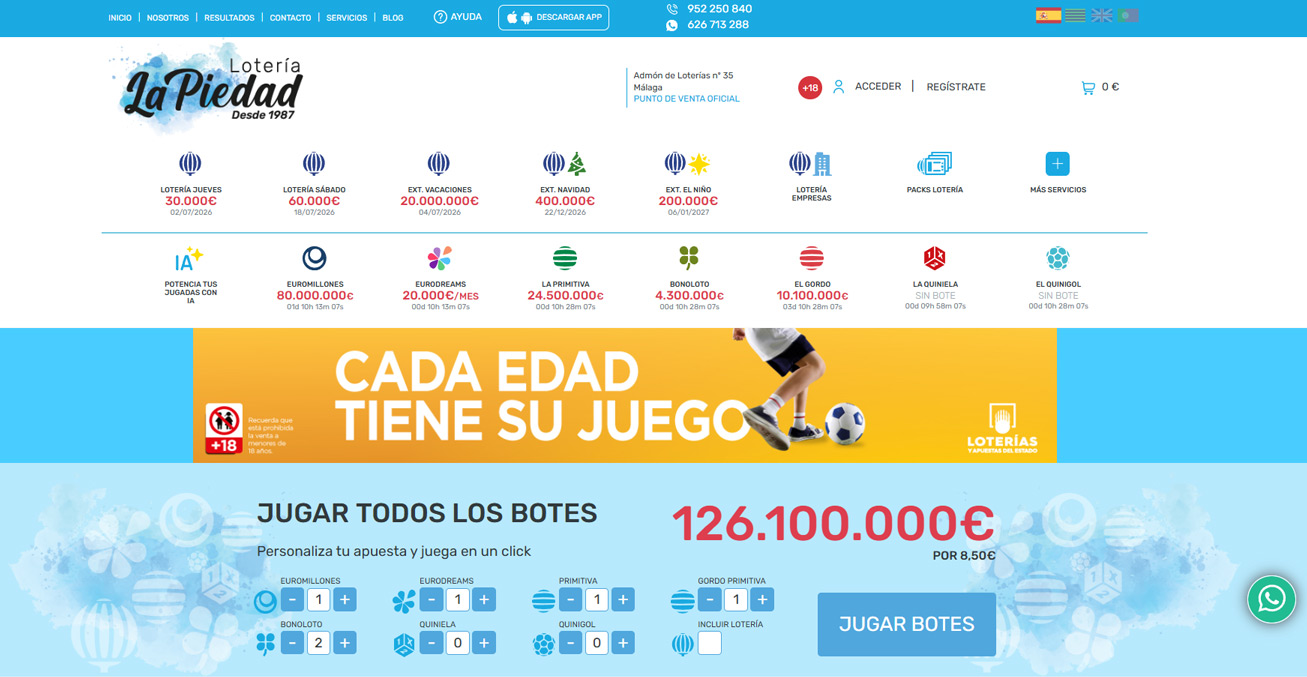 Web Oficial de Adminstración Oficial de Loteria Nacional Sin Comisiones y cien por cien legal fácil y segura