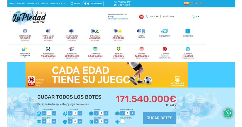 Guía Oficial de Botes y Próximos Sorteos de Verano 2026: Cómo Jugar Online y Ganar con Lotería La Piedad (Málaga nº 35)